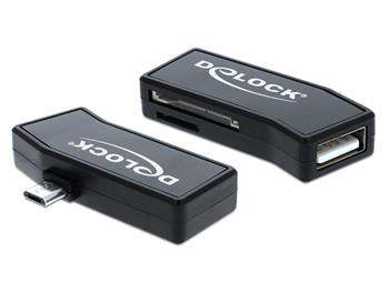 Delock Micro USB OTG čtečka karet + 1 x USB Port