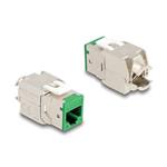 Delock Modul Keystone ze zásuvkového konektoru RJ45 na LSA Cat.6A, beznástrojový, zelený, sada 10 kusů