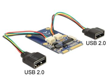 Delock Module MiniPCIe I/O full size 2 x USB 2.0 type A female