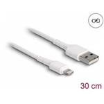 Delock Nabíjecí USB kabel na iPhone™, iPad™, iPod™, bílý, 30 cm