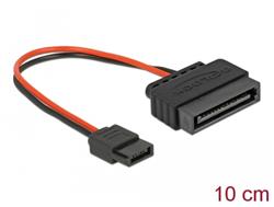 Delock Napájecí kabel SATA 15 pin samec > napájecí Slim SATA 6 pin samice 10 cm
