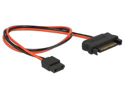 Delock Napájecí kabel SATA 15 pin samec > napájecí Slim SATA 6 pin samice 30 cm