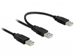 Delock napájecí kabel USB 2.0-A samec > 2 x USB 2.0-A samec 0.7 m