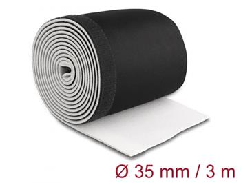 Delock Neoprenová manžeta kabelu pružná na suchý zip, 3 m x 135 mm, černá / bílá