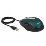 Delock Optická pětitlačítková myš s rozhraním USB Typu-A, zelená