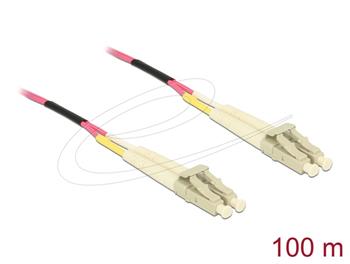 Delock Optický kabel LC Duplex na LC Duplex, multimód, OM4, 100 m