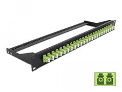 Delock Optický Patch panel rozměru 19”, 24 portů, LC Duplex, žlutozelená