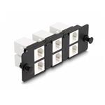 Delock Panel adaptérů Keystone, 6 portů, černý