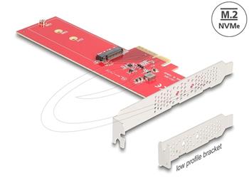 Delock PCI Express 5.0 x4 karta na 1 x interní NVMe M.2 Key M - Low Profile