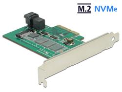 Delock PCI Express Card > 1 x internal NVMe M.2 PCIe / 1 x internal SFF-8643 NVMe – Low Profile Form Factor
