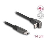 Delock Plochý páskový kabel USB 2.0 ze zástrčkového konektoru USB Type-C™ na zástrčkový konektor USB Type-C™, pravoúhlý