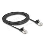 Delock Plochý patch kabel RJ45 zástrčka na zástrčku Cat.6A U/FTP 2 m, černý