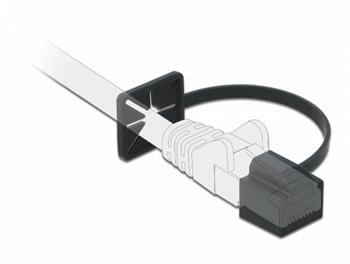 Delock Prachová záslepka pro RJ45 samec s montážní příchytkou, černý