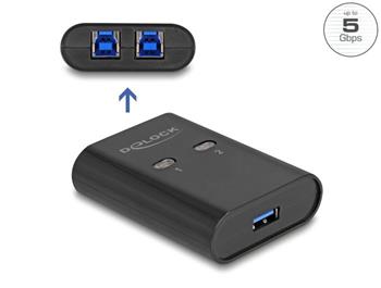 Delock Přepínač USB 5 Gbps, 2 PC na 1 zařízení