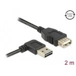 Delock Prodlužovací kabel EASY-USB 2.0 Typ-A samec pravoúhlý levý / pravý > USB 2.0 Typ-A samice 2 m