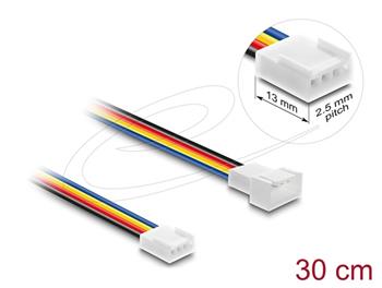 Delock Prodlužovací kabel ventilátoru PWM ze zástrčky na zásuvku, 4 pinový, 30 cm