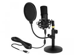 Delock Profesionální USB kondenzátorová mikrofonní sada na Podcasting a hry