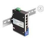 Delock Průmyslový přepínač sítě Gigabit Ethernet se 4 porty RJ45 a 2 porty SFP, na DIN lištu