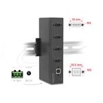 Delock Průmyslový rozbočovač ze 4 x USB 2.0 Typ-A s ochranou proti elektrostatickému výboji (ESD) až 15 kV,DIN