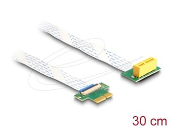 Delock Riser karta PCI Express, ze zástrčky x1 na slot x1 90° pravoúhlý, s kabelem FPC, délka 30 cm