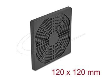 Delock Rošt ventilátoru s protiprachovým filtrem, rozměr 120 x 120 mm, černý