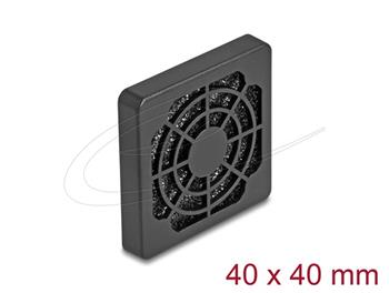 Delock Rošt ventilátoru s protiprachovým filtrem, rozměr 40 x 40 mm, černý