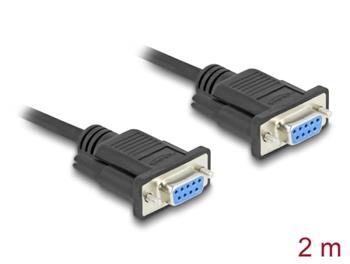 Delock Sériový kabel rozhraní RS-232 D-Sub9, ze zásuvkový na zásuvkový, délky 2 m