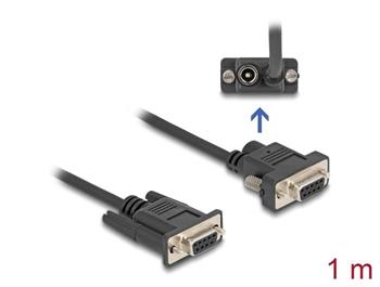 Delock Sériový kabel ze zásuvky RS-232 D-Sub9 na zásuvku D-Sub9, napájení na pinu 9, délka 0,5 m