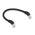 Delock Síťový kabel RJ45 Cat.6A S/FTP, zalomený dolů o 45°, 0,25 m, černý