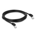 Delock Síťový kabel RJ45 Cat.6A S/FTP, zalomený nahoru o 45°, 5 m, černý