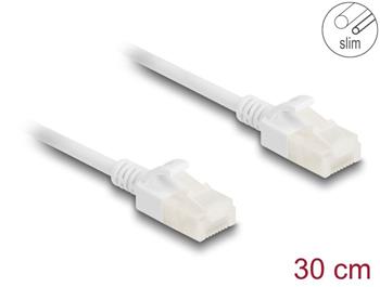 Delock Síťový kabel RJ45 Cat.6A, ze zástrčky na zástrčku, s robustní západkou, pro průmyslové použití, U/UTP Slim, 0,3