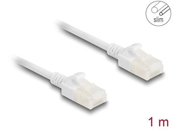 Delock Síťový kabel RJ45 Cat.6A, ze zástrčky na zástrčku, s robustní západkou, pro průmyslové použití, U/UTP Slim, 1 m,