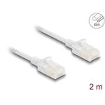 Delock Síťový kabel RJ45 Cat.6A, ze zástrčky na zástrčku, s robustní západkou, pro průmyslové použití, U/UTP Slim, 2 m,