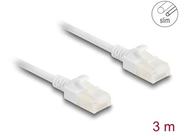 Delock Síťový kabel RJ45 Cat.6A, ze zástrčky na zástrčku, s robustní západkou, pro průmyslové použití, U/UTP Slim, 3 m,