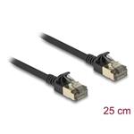 Delock Síťový kabel RJ45 Cat.8.1, F/FTP Slim Pro, 0,25 m, černý