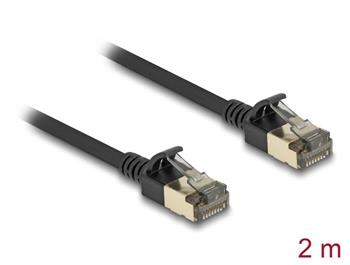 Delock Síťový kabel RJ45 Cat.8.1, F/FTP Slim Pro, 2 m, černý