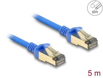 Delock Síťový kabel RJ45, Cat.8.1, F/FTP, tenký, 5 m, modrý