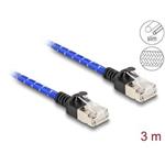 Delock Síťový kabel RJ45 s opleteným pláštěm, Cat. 6A, U/FTP Slim, 3 m, modrý