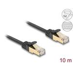 Delock Síťový kabel RJ45 s pleteným opláštěním, Cat.6A, ze zástrčky U/FTP na zástrčku, 10 m, černý