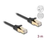 Delock Síťový kabel RJ45 s pleteným opláštěním, Cat.6A, ze zástrčky U/FTP na zástrčku, 3 m, černý