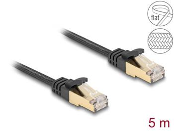 Delock Síťový kabel RJ45 s pleteným opláštěním, Cat.6A, ze zástrčky U/FTP na zástrčku, 5 m, černý