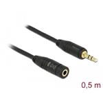 Delock Stereo Jack Extension Cable 3.5 mm 3 pin male > female 0.5 m black