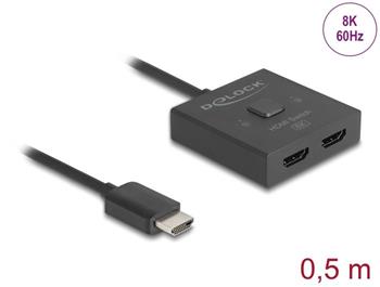 Delock Switch HDMI, 2 na 1, obousměrný, 8K