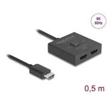 Delock Switch HDMI, 2 na 1, obousměrný, 8K