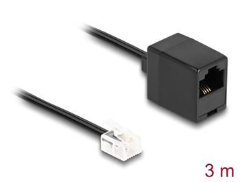 Delock Telefonní kabel ze zástrčky RJ11 na zásuvku RJ45, černý 3 m