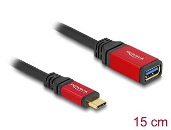 Delock USB 10 Gbps Adaptér USB Type-C™ samec na USB Typ-A samice 15 cm červený kovový