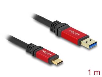 Delock USB 10 Gbps kabel USB Typ-A samec na USB Type-C™ samec 1 m červený kovový