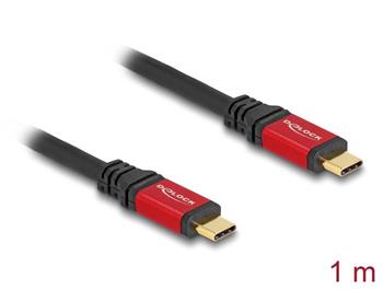 Delock USB 10 Gbps kabel USB Type-C™ samec na samec PD 3.0 100 W E-Marker 1 m červený kovový