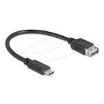 Delock USB 2.0 kabel USB Type-C samec na EASY USB Type-A samice 0,2 m, černý