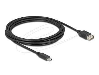Delock USB 2.0 kabel USB Type-C samec na EASY USB Type-A samice 3 m, černý
